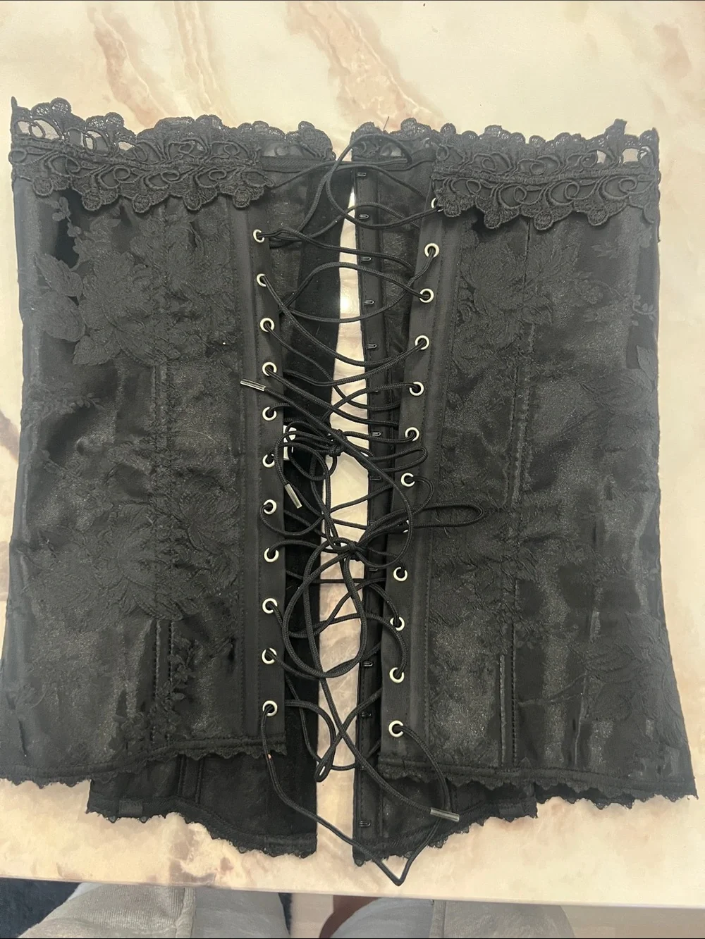 Frederick's of Hollywood Black Lace Corset Bustier - Picture 3 of 3
